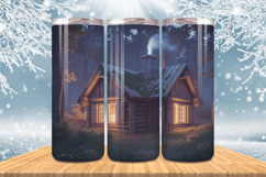 Winter Wonderland Snowflake PNG, Icy Tree 20oz Tumbler wrap Product Image 1