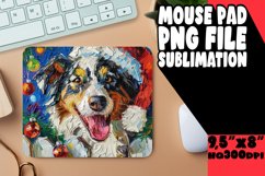 Christmas Peeking Dog Mouse Pad Winter Design Sublimation Product Image 1