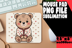 Sweet MOUSE PAD Sublimation Style, Valenines Animals Product Image 1