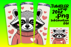 Unique 20oz Sublimation Design , Valenines Animals Product Image 1