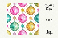 Retro Disco Balls Groovy Digital Papers Disco Christmas Seam Product Image 2