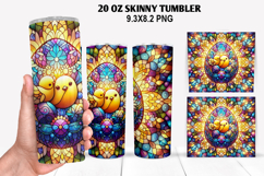 Skinny Tumbler 20oz Wrap Design, Easter Tumbler PNG Design Product Image 1