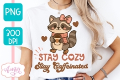 Stay Cozy Stay Caffeinated shirt design, Fall sublimation Product Image 4