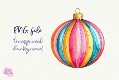 Retro Christmas Ornament Clipart Groovy Disco PNG Product Image 1
