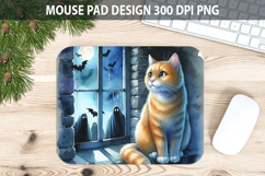 Watercolor Cat Mouse Pad Sublimation - Animal PNG Product Image 1