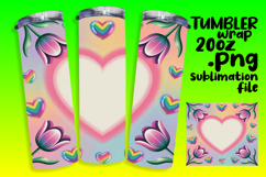 ELEGANT 20oz Sublimation Tumbler Wrap , Flowers Product Image 1
