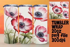 STUNNING 20oz Sublimation Tumbler , Flowers Product Image 1