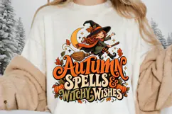 Autumn Spells & Witchy Wishes PNG, Cute Fall Witch Halloween Product Image 2