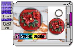 Vibrant Spring 3D Keychain Floral Circle Design Sublimation Product Image 1
