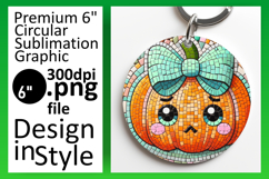 Trendy Circle PNG Car Coaster Design , Cute Pumpkin Product Image 1