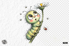Summer Whimsical Caterpillar PNG Clipart Product Image 1