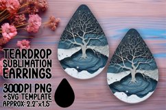 Sublimation for Teardrop Earrings 3D Floral Hole Product Image 1