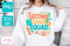 Second grade squad shirt PNG, Cute Second Grade Teacher PNG Product Image 4