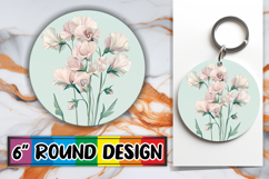 Stylish Circle Design for Keychains , Beauty Flower Product Image 1