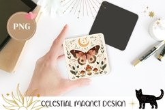 Celestial Butterfly Magnet, Cartoon Moth Magnet Template Product Image 1