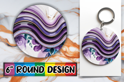 Radiant Round Car Coaster Sublimation, Pattern Product Image 1