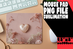Enchanted Mouse Mat Sublimation, 3D Heart Product Image 1