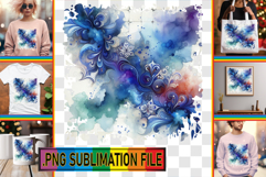 Elegant TSHIRT Gift Magic PNG, Watercolor Pattern Product Image 1