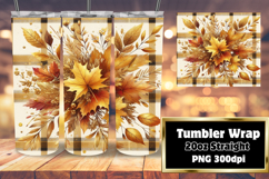 Sublimation Tumbler Template 20oz , Autumn Flower Product Image 1