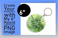 Circle Design Round Keychain Bright Floral Pattern Product Image 1