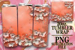 Glamorous Flower Leopard Tumbler Wrap: Sublimation - 20oz Product Image 1