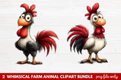 Whimsical Farm Animal Clipart | Cute Farm Animals PNG Set Product Image 1