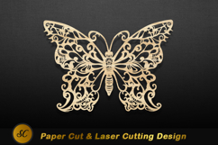 Intricate wooden butterfly laser cut design image Laser cut Product Image 1