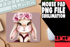 Cheerful Mouse Pad PNG Style, Cute Bunny Product Image 1