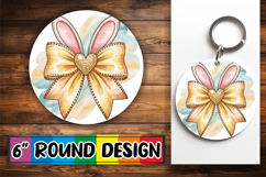 Cheerful Sublimation Circle Coasters, Easter Bow Product Image 1