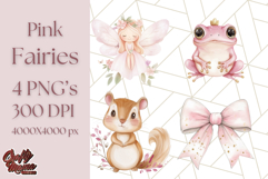 Pastel Pink Fairy Garden Clipart, Enchanted Cottagecore Png Product Image 1