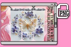 Spring Blooms Tumbler Wrap - 20oz 3D Butterfly Garden Product Image 1