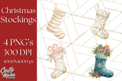 Christmas Stockings Clipart PNG, Festive Holiday Stockings Product Image 1