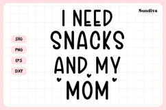 Funny Pet Tag Saying SVG | I Need Snacks and My Mom Product Image 3