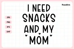 Funny Pet Tag Saying SVG | I Need Snacks and My Mom Product Image 3