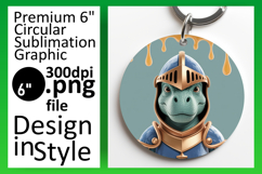 Bright Round Design for Keychains , Cute Dino Product Image 1