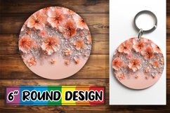 Shimmering Floral Delight Sublimation : Keychain, Coaster Product Image 1