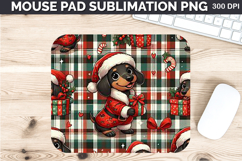 Watercolor Dog Mouse Pad Sublimation - Christmas PNG Design Product Image 1