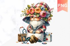 Floral Nurse Gnome Sublimation - Nurse Gnome Sublimation Product Image 1