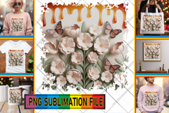 Charming Tote Bag Gift Ideas PNG, 3D Flowers Product Image 1