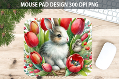 Watercolor Bunny Mouse Pad Sublimation - Valentines PNG Product Image 1