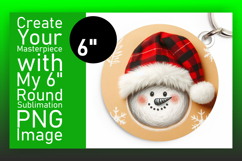Whimsical Round Design Keychain PNG , Snowman Product Image 1