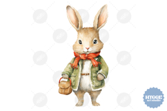 Christmas Bunny PNG Sublimation Winter Rabbit PNG Product Image 1
