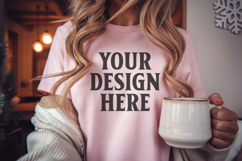 Christmas Bella Canvas 3001 Heather Peach Shirt Mockup ,Tran Product Image 1