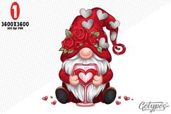 Valentine Gnome Sublimation Clipart - High Quality Design Product Image 2