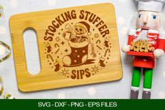Stocking stuffer sips Cutting Board SVG Product Image 1