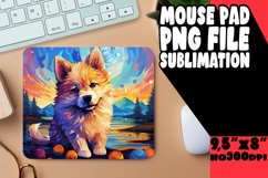 Colorful Dog Painting Mouse Pad Sublimation PNG Product Image 1