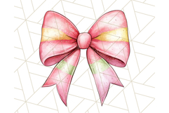 Watercolor Summer Bow Clipart PNG, Coquette Bright Bow Png Product Image 5