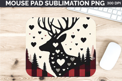 Watercolor Deer Mouse Pad Sublimation - Valentines PNG Product Image 1