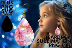 Lily Dreamscape: Sublimation Teardrop Earrings Designs Art Product Image 1