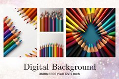 Colored Pencils Background Teacher School Blank Wallpaper Product Image 1